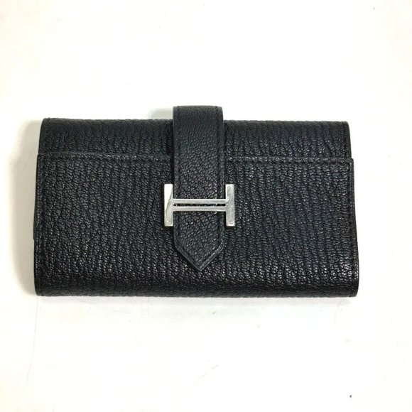 HERMES HHardware key Bearn 4-Ring Key Case Chevre Misol Black/SilverHardware - Picture 1 of 11